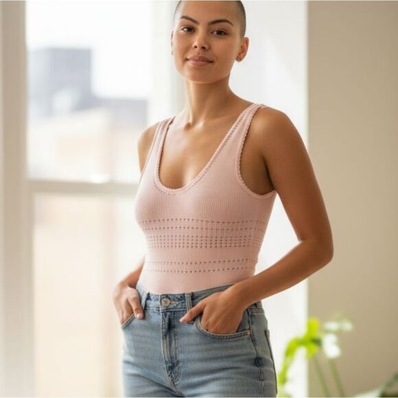 Zara Women's Pink Ribbed Bodysuit - Picture 3 of 5